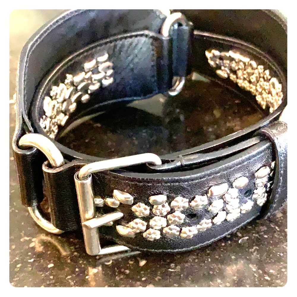 Balenciaga silver studded belt
